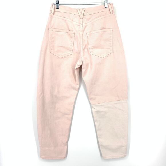 Veronica Beard Charlie Barrel Leg Jeans Womens Size 29 High Rise Tri Tone Pink - Picture 2 of 7